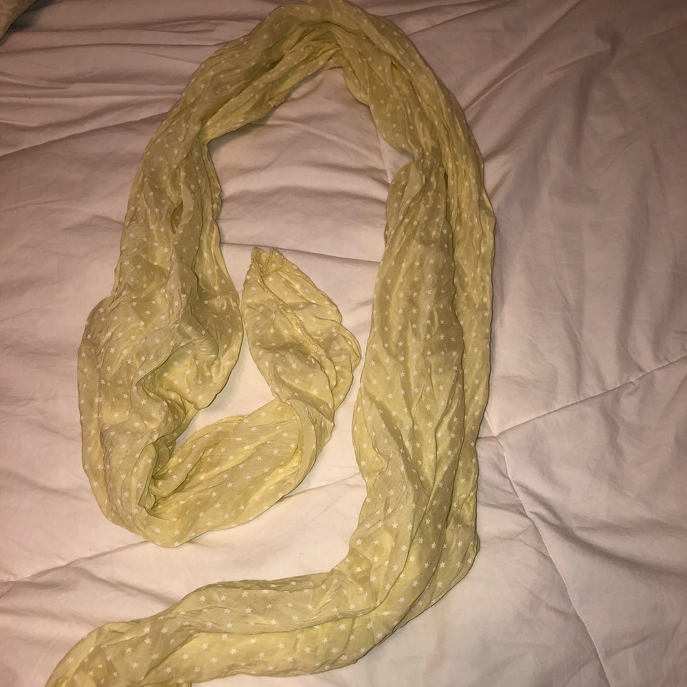 Yellow scarf with white stars